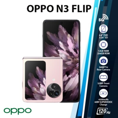 OPPO Find N3 Flip 5G 12GB+256GB Dual SIM Android Cell Phone - PINK