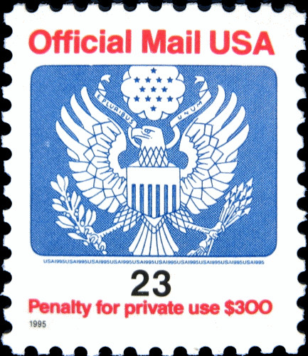 US, #O156 1995 23c Eagle Official Mail USA , MNH