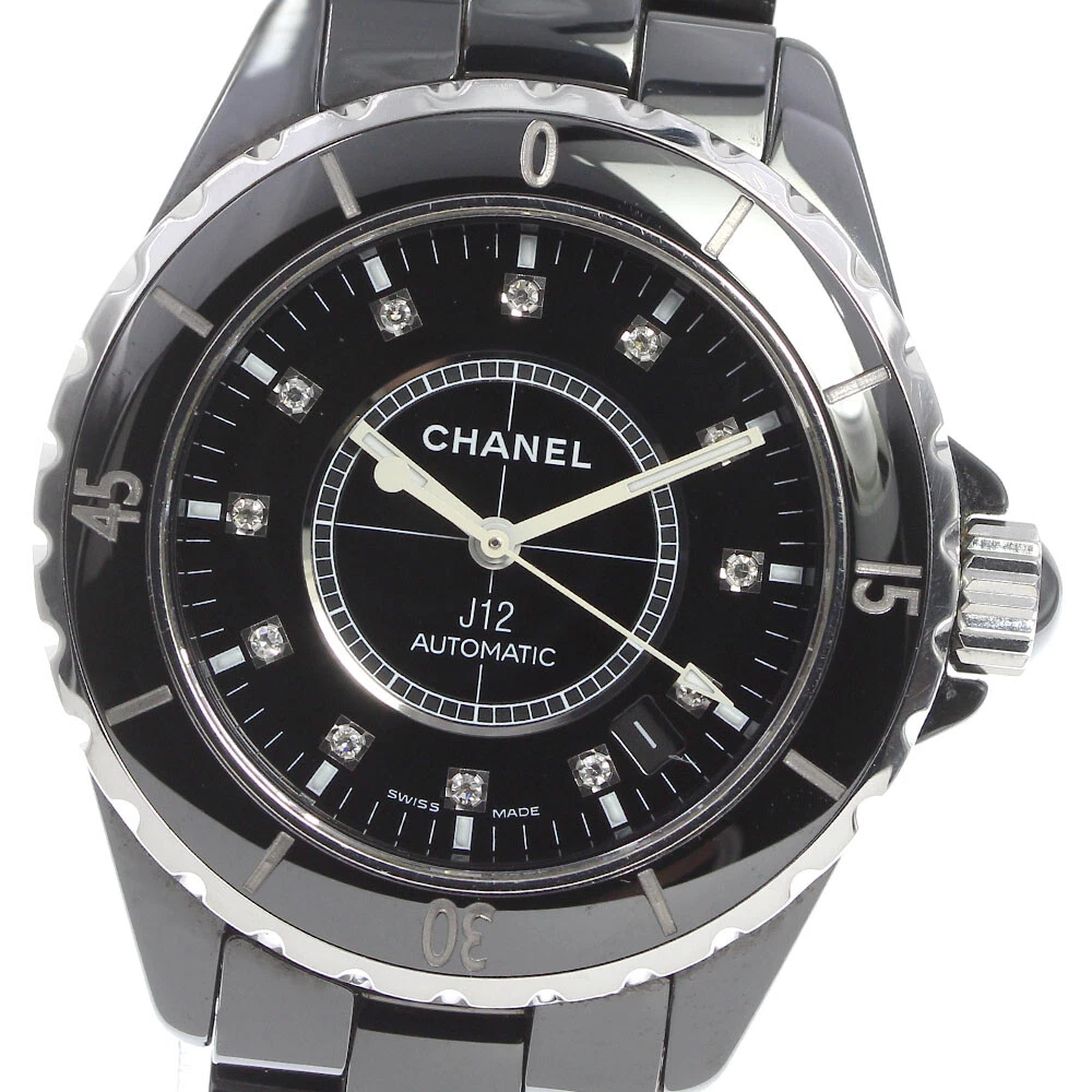 CHANEL J12 H1626 Black ceramic 38mm 12P diamond Automatic Men's  Watch_736717