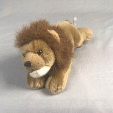 Yomiko Classics Russ Berrie Male Lion Plush Stuffed Realistic Animal 12" Laying