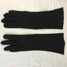 VINTAGE GLOVES BLACK EMBROIDERED LONG GLOVES UNBRANDED SIZE SMALL-12 INCHES LONG