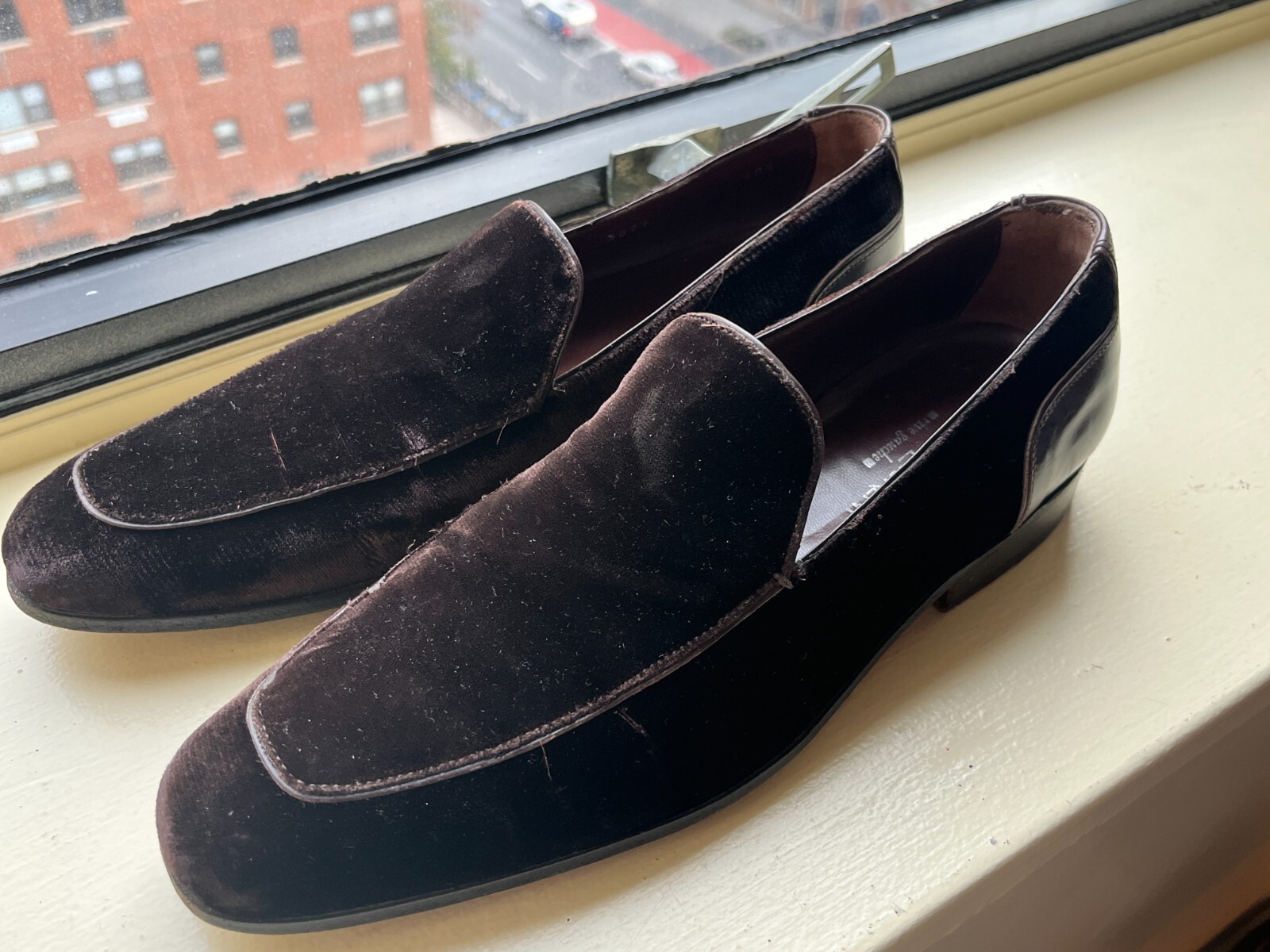 SAINT LAURENT YSL Rive Gauche Mocassino in velluto marrone scuro US 8 EU 40 5 Made in Italy