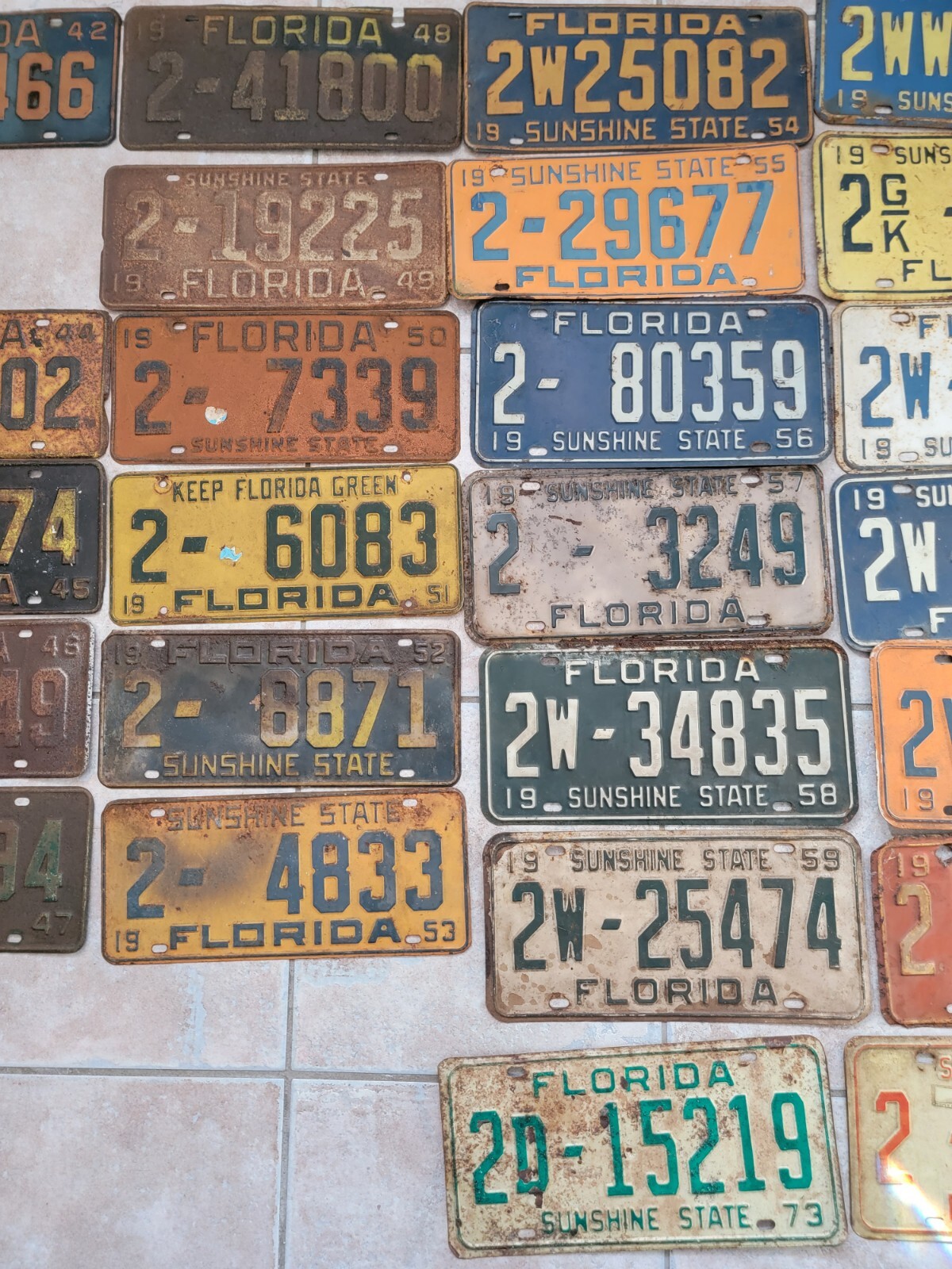 1936 1975 Jacksonville Florida License 37 Plates Duval Tag Vintage