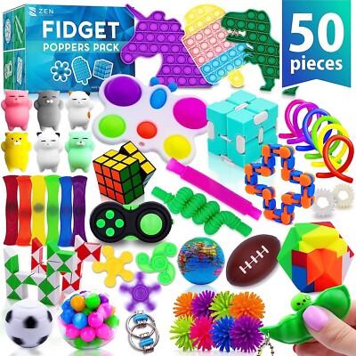 (50 Pcs) Sensory Toys Stocking Stuffers for Kids Poppers Gift Classroom Prizes