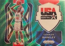 2021 Prizm USA Basketball #9 Charles Barkley USA Basketball Prizms Green Wave