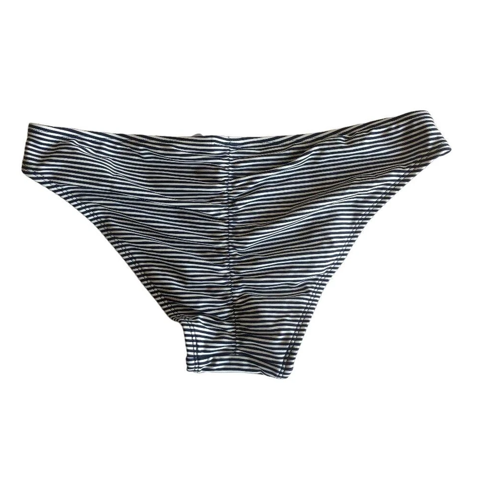 Xhilaration Navy White Swim Scrunch Bikini Bottoms New M - Image 2 of 3
