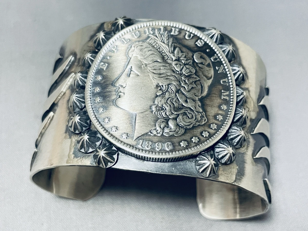 FASCINATING SAN FELIPE STERLING SILVER DOLLAR GIGANTIC JAKE FRANCOSA BRACELET
