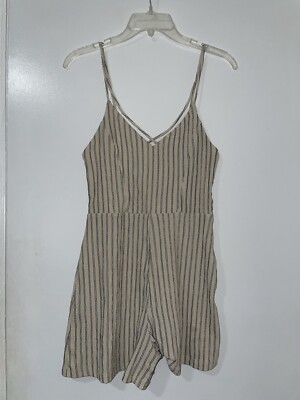 Stradivarius Black & White Stripped Romper (Medium)