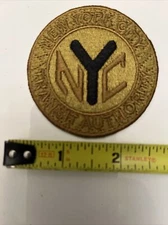 NYCT Subway Token patch For Hats 2 1/2 Inch