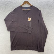GAP Sweater Mens 2XL Brown V-Neck Long Sleeve Preppy Pullover All Cotton NWT
