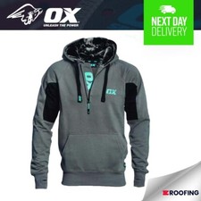 OX Tools W5504 Hoodie Hoody Hooded Jumper Sweatshirt Black and Grey XL