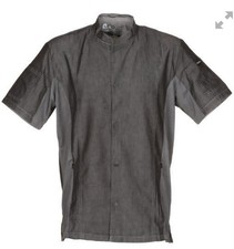 Chef Works Urban Collection Tribeca Chef Coat CES01-BLK-S Cotton Short Sleeve