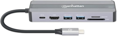 Manhattan 7-in-1-Dockingstation USB C-Stecker auf HDMI-Buchse 4K30Hz 2X USB-A 5 - Afbeelding 6 van 8