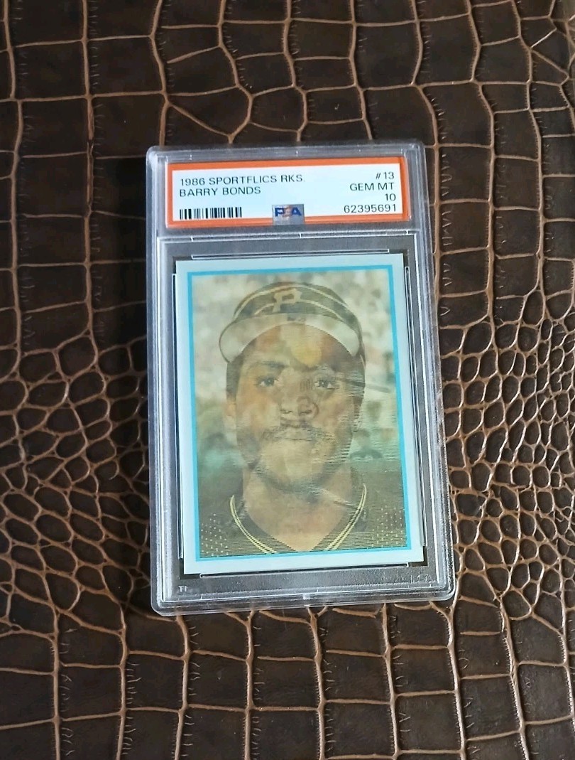 1986 Sportsflics #13 BARRY BONDS🏆PSA 10🏆RC view 4