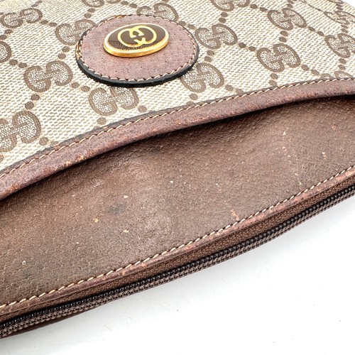 Borsa a tracolla Gucci vintage pelle PVC marrone piccola tracolla autentica - Foto 19 di 24
