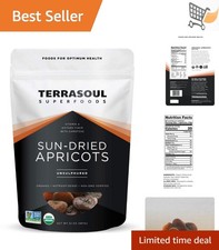 Organic Sun-Dried Apricots 2 Lb No-Sugar Unsulphured Snack Baking Trail Mix