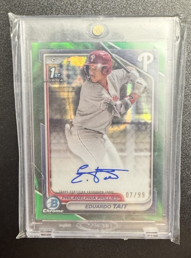 2024 Bowman Chrome - Eduardo Tait Prospect Auto Green Lava Refractor /99 #CPA-ET