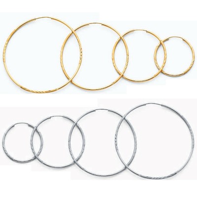 Creolen Diamantschliff Ohrringe 14k Gelb Weiß Echt Gold Aretes Arracadas de Oro