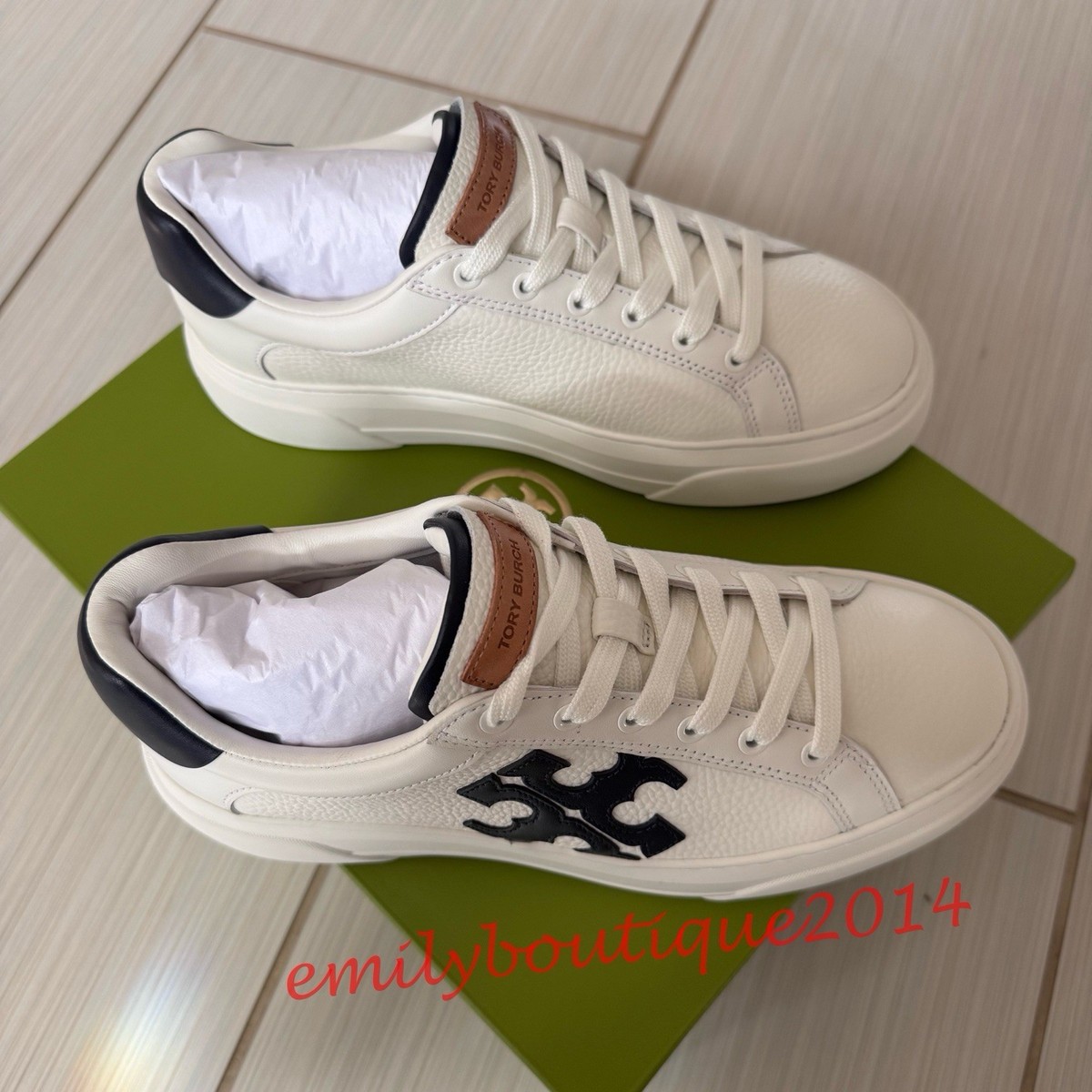 NIB Tory Burch Size 8.5 Signature Color Block Platform Leather