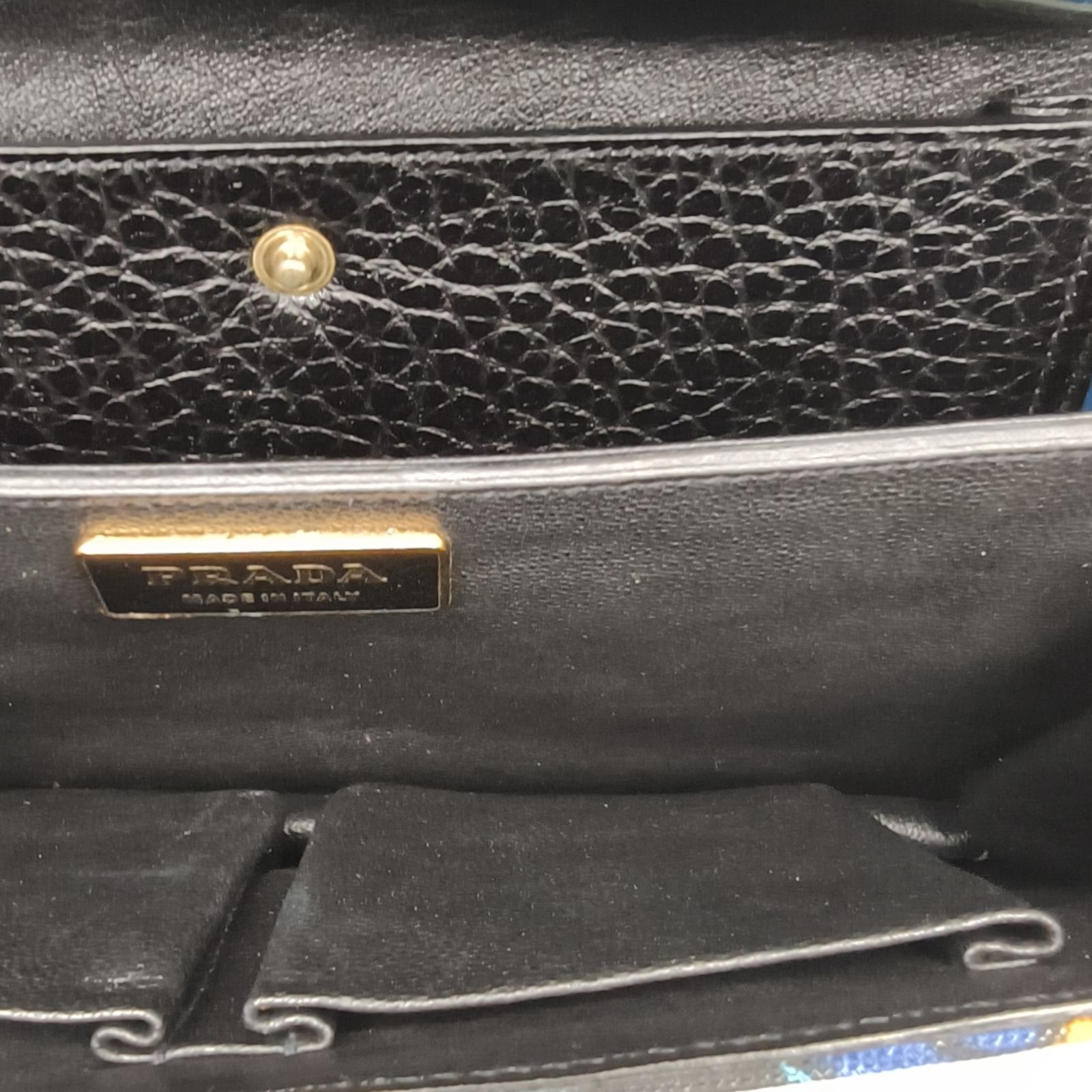 PRADA Printed Canvas Handbag Pattern Calfskin P20… - image 7