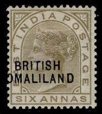 SOMALILAND EDVII SG19 var, 1903 6a with SHIFTED OVERPRINT "OMALILAND", M MINT.