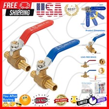 2 Pieces 1/2 Inch Pex Brass Full Port Shut Off Ball Valve HOT AND COLD, Quart...