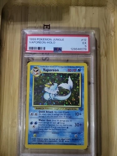 1999 Pokémon Jungle Vaporeon - Rare Holo PSA 5 EX #12