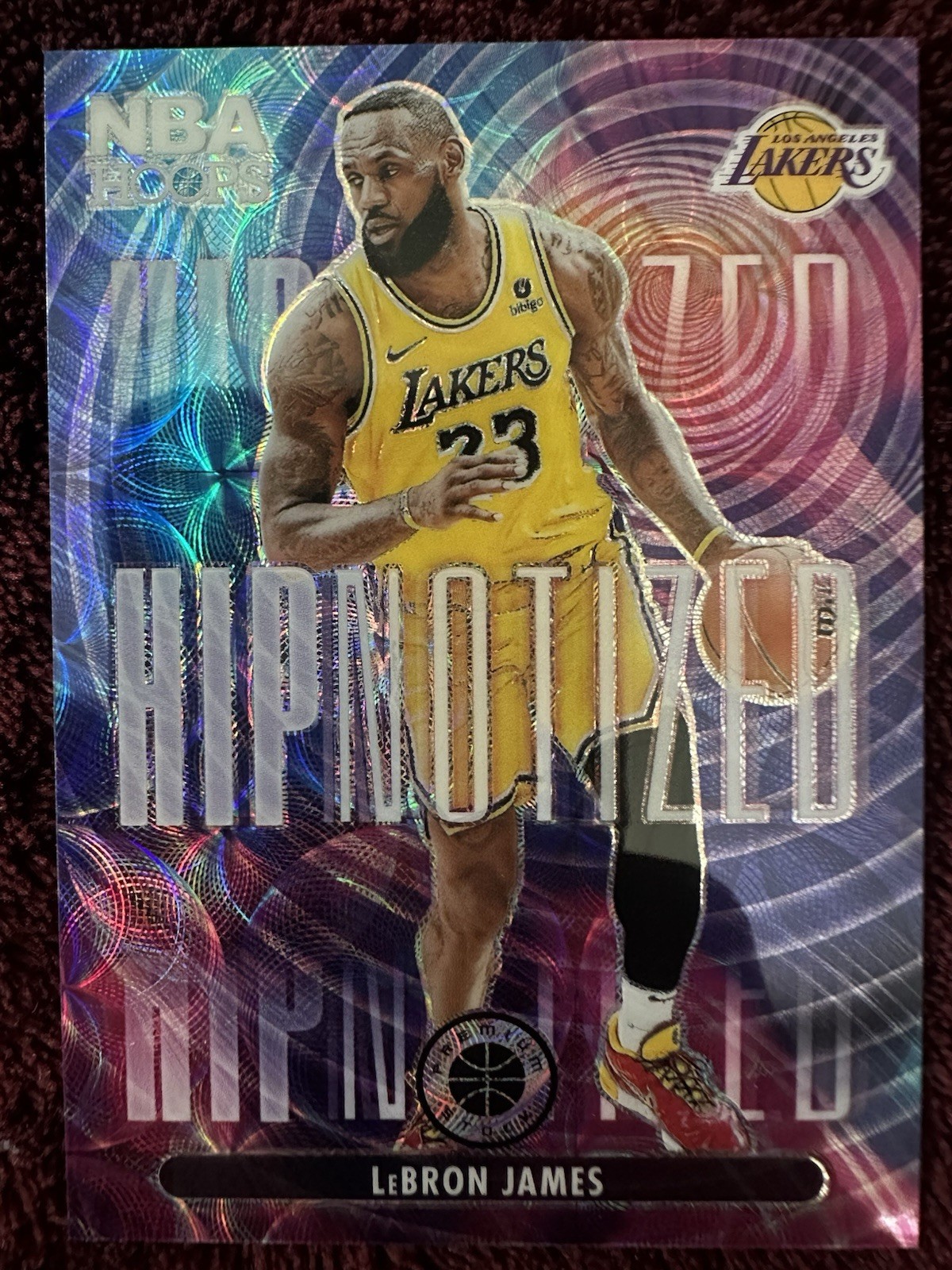 2023-24 Panini Hoops Premium Stock LeBron James Lakers Hipnotized SSP No. 8