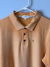 Mens Calvin Klein Short Sleeve Peach Polo Shirt Size 2XL