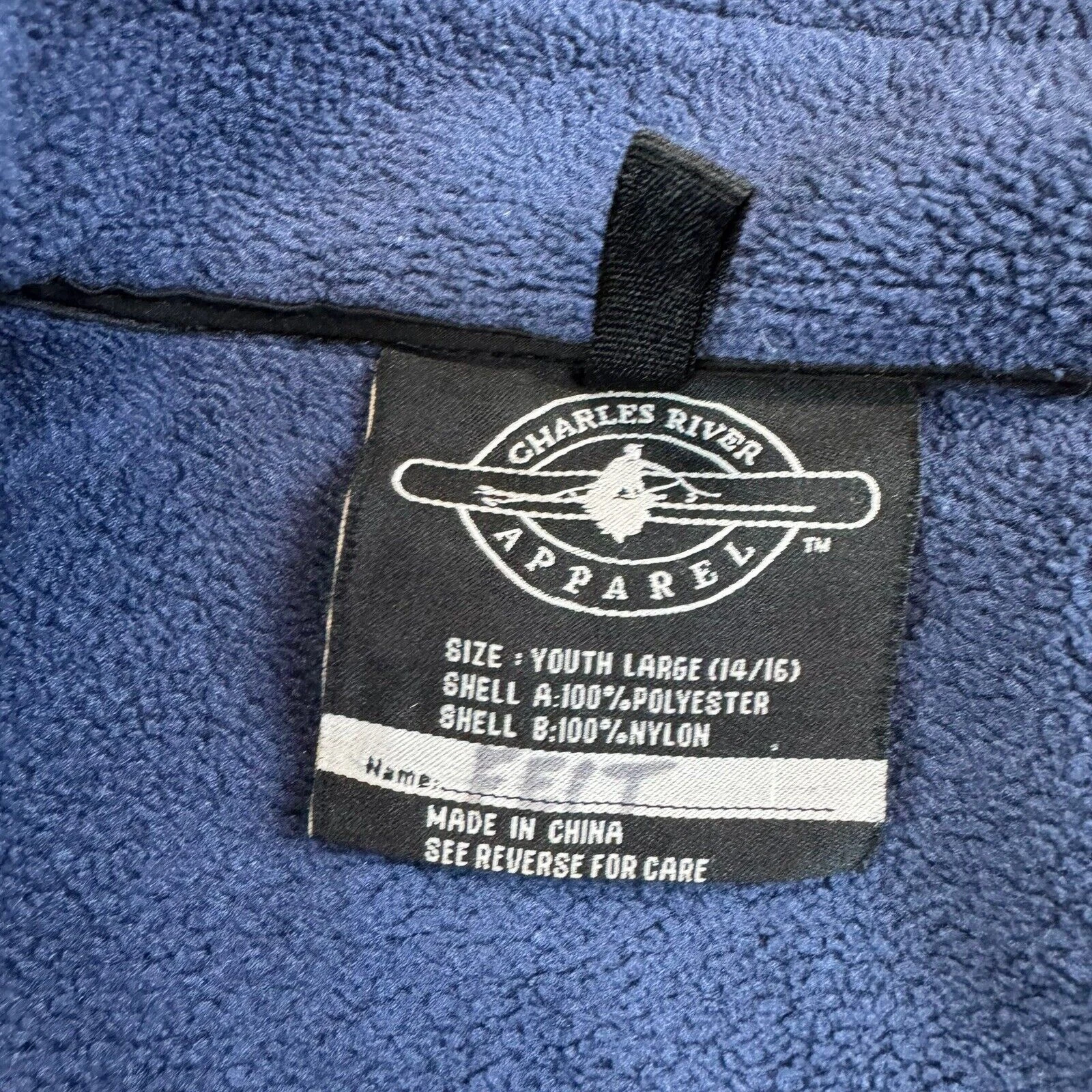 VETEMENTS Charles River Apparel Giacca Pullover Ragazzo Ragazzo Nero Blu Full Zip Taglia Large