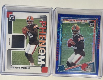 2025 Shedeur Sanders #306 Optic Preview Blue Scope + Rookie Phenom Relic