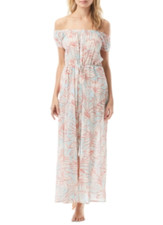 Vince Camuto Women Off The Shoulder Maxi Cover Up Dress Multicolor Size S - 8835