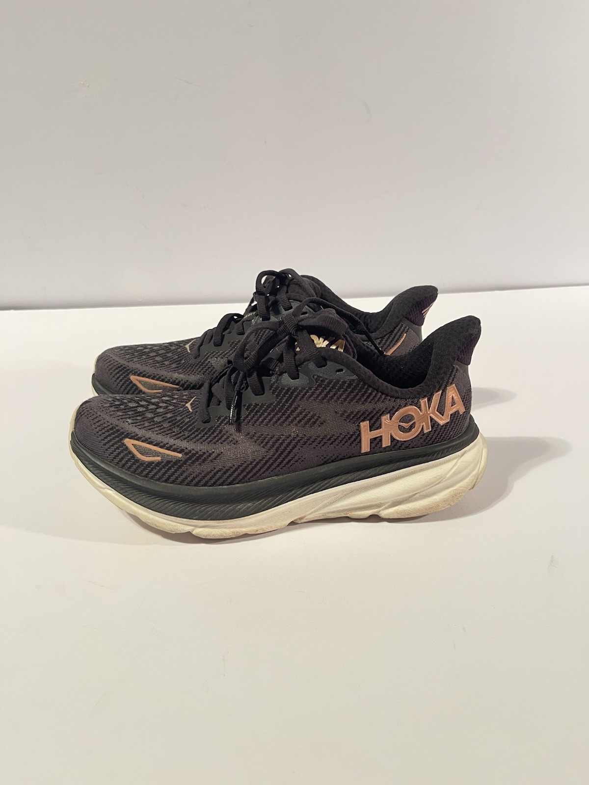 Hoka One One Clifton 9 Black Running Walking Shoes Sneaker Women's Size 5.5 D