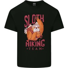 Camiseta de algodón ligero divertida del equipo de senderismo de perezoso trekking para hombre