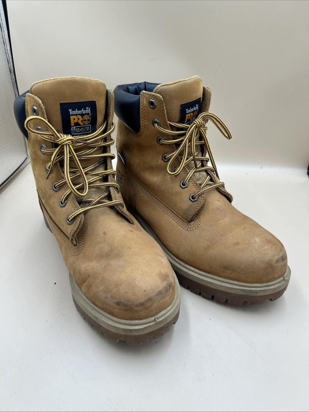 Timberland Pro Boots Mens Size 10W Direct Attach Soft Toe Work Wheat Nubuck
