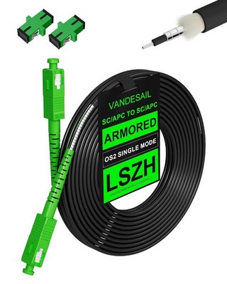 35M/114ft SC/APC Fiber Optic Internet Cable Extension Armored LSZH OS2