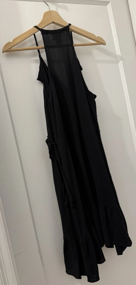 Vestido negro para mujer Mossimo Supply Co. L capas con volantes sin mangas cuello en V Foto 4 de 4