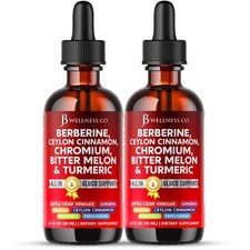 USA MADE Berberine with Ceylon Cinnamon Supplement Drops  Bitter Melon Extract