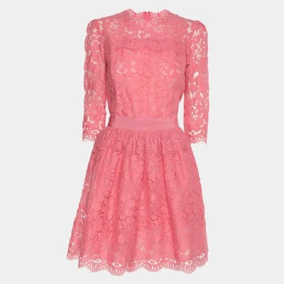 Vestido midi de encaje rosa Alexander McQueen S - Imagen 1 de 4