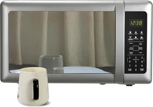 MW7601SL Countertop Microwave Oven W/ Sleek Mirrored Finish Glass Door 700W 10