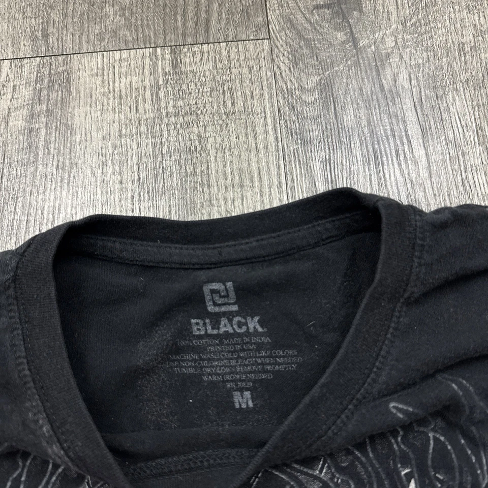 Y2K Punk Skull Feathers Wings Affliction Style Cross Mall Goth T Shirt M - Image 4 of 4