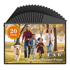NOBEFY 20 Pack Magnetic Picture Frames for Refrigerator 4x6 4x6" 20PCS, Black