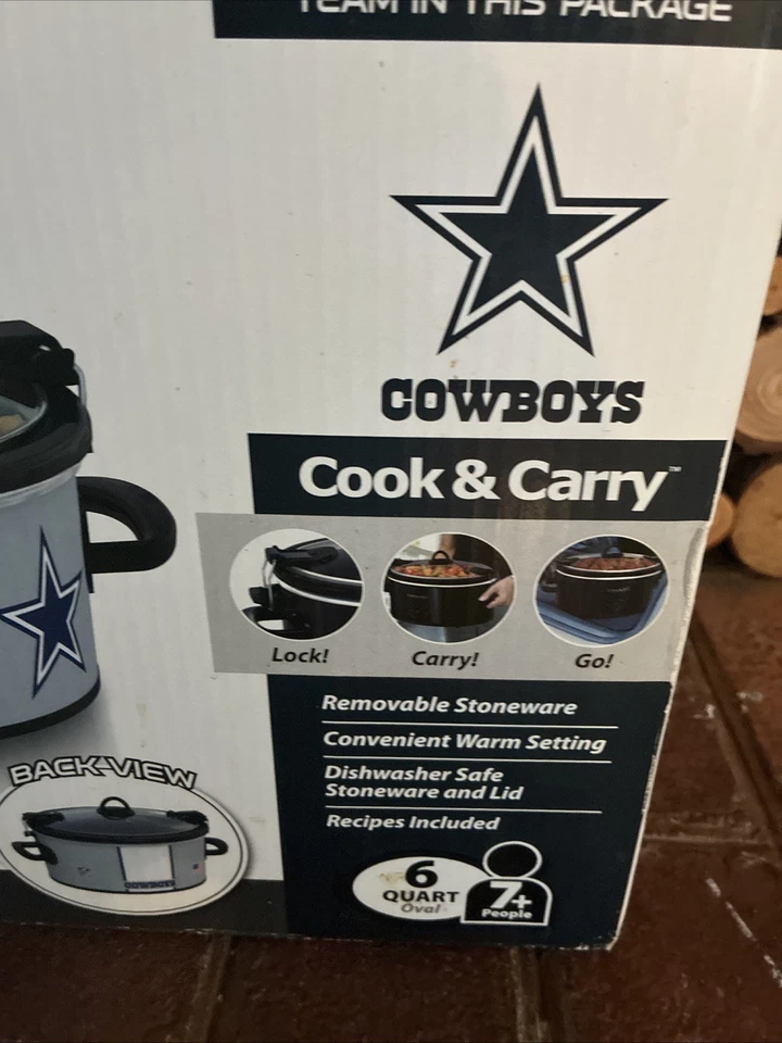 Crock-Pot Dallas Cowboys NFL 6 Quart Cook & Carry Oval Slow Cooker SCCPNFL600 - Image 3 of 4