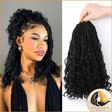 Lickran Goddess Box Braids Crochet Hair 12" Pre Looped 8 Packs Curly Ends for