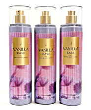 NEW 3 BATH  BODY WORKS VANILLA EASE FINE FRAGRANCE MIST BODY SPRAY 8 FL OZ