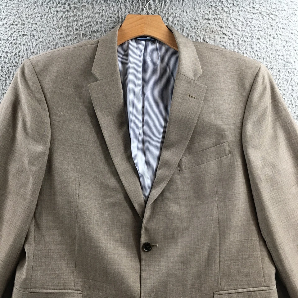 Tommy Hilfiger Abrigo Blazer Chaqueta Hombre 46 Beige Lana Manga Larga Informal Bolsillo Foto 2 de 4