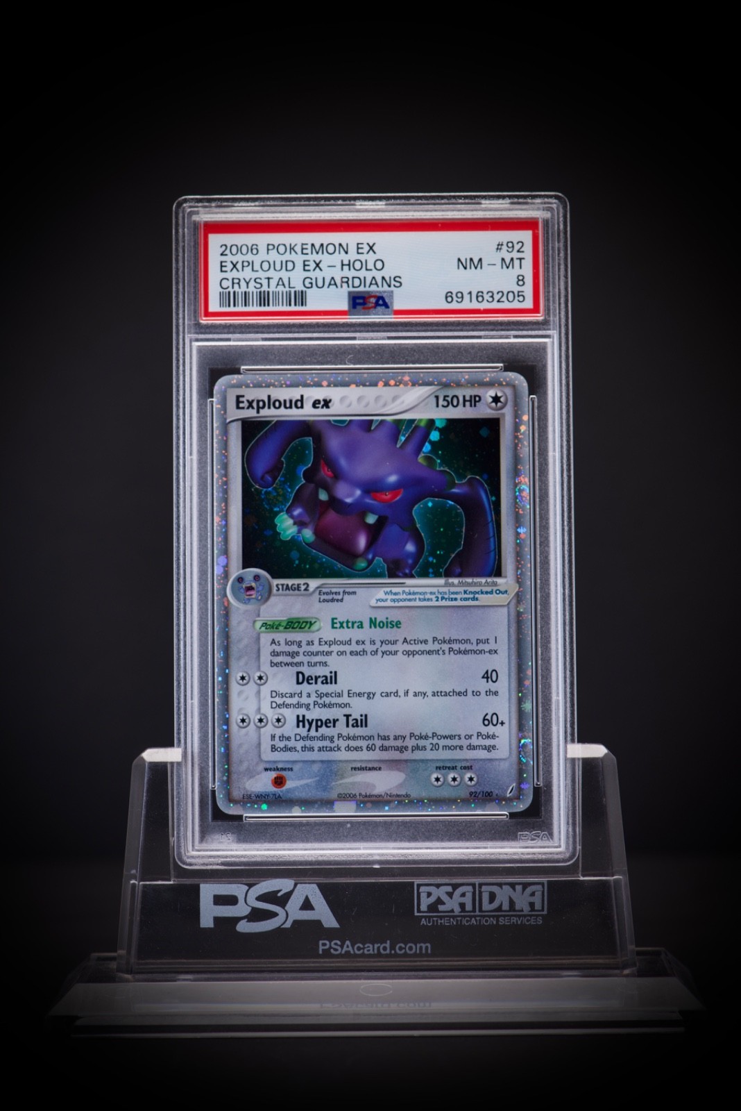 2006 POKEMON EX CRYSTAL GUARDIANS #92 EXPLOUD EX-HOLO PSA 8 *swirl