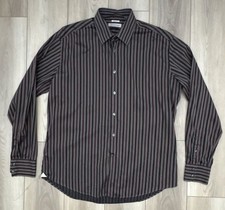 Versace Collection Business Fit Striped Long Sleeve Dress Shirt