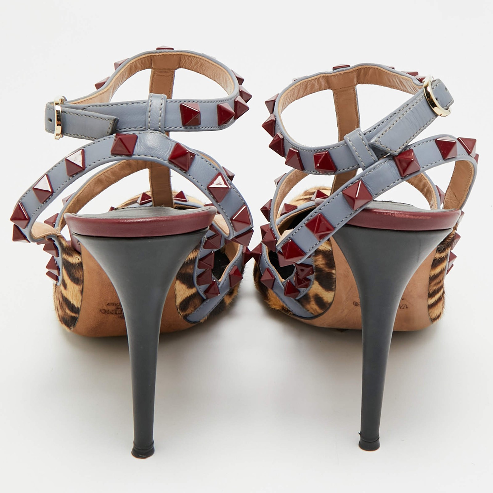 Valentino Rockstud Size 41 Multicolor Calf Hair and Leather Pumps thumbnail 5