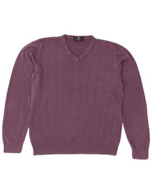 Marks & Spencer Damen Pullover Pulli V-Ausschnitt UK 14 Medium Lila NF06